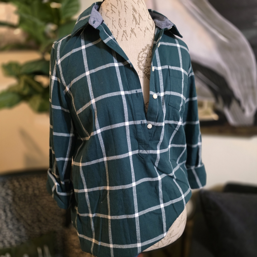 Tommy Hilfiger Green Plaid Women's Flannel